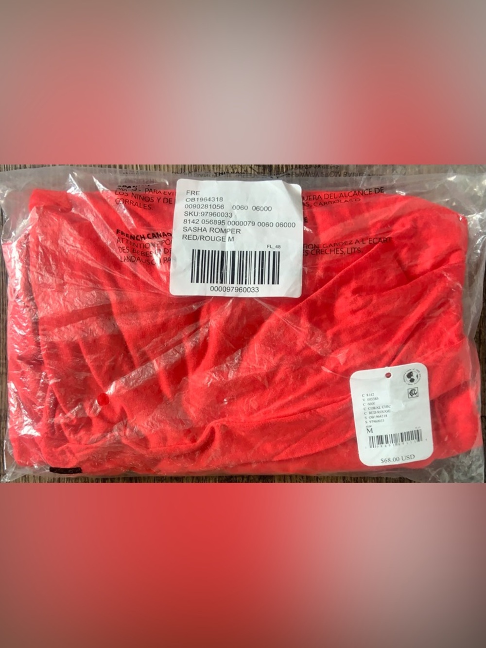 Free People Movement ~ Sasha Romper ~ Medium ~ Red/Rouge ~ * NWT - Picture 3 of 12